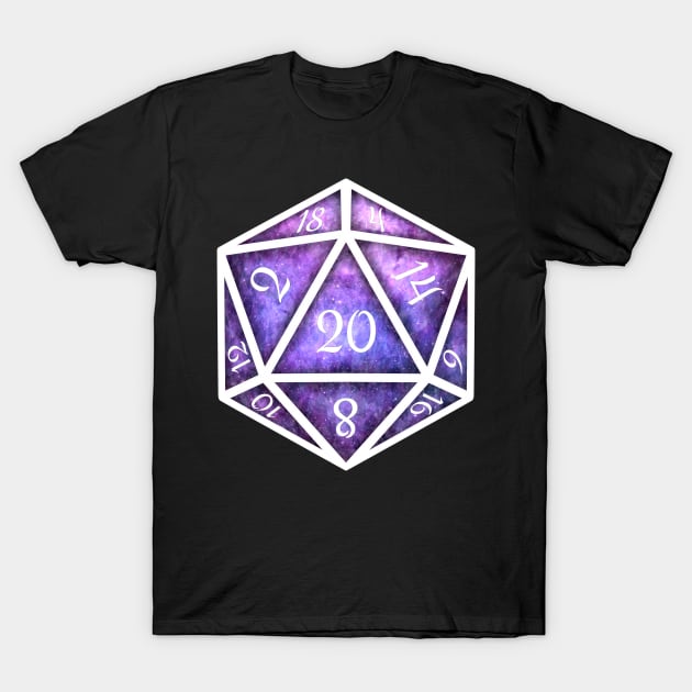 Galactic D20 T-Shirt by Clocksy